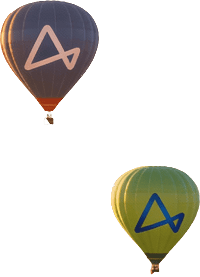 Hot air balloons floating